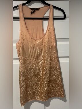 BCBG Peach Sequin Tank Top